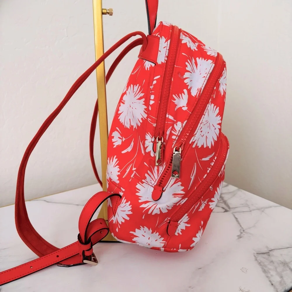 Kate Spade Karissa Medium Orange and White Floral Backpack‎